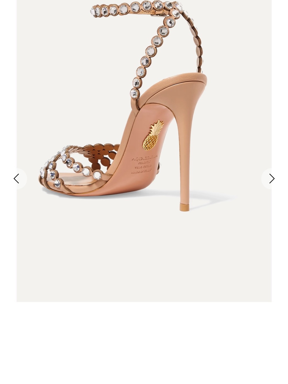 Aquazzura Brown Crystal-Strap Heeled Sandals - Picture 6 of 7
